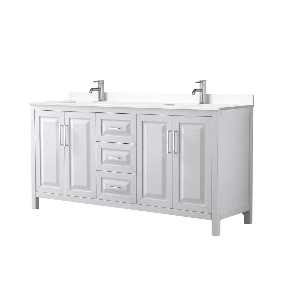 Wyndham Collection Daria 72" Free Standing Double Basin Vanity Set