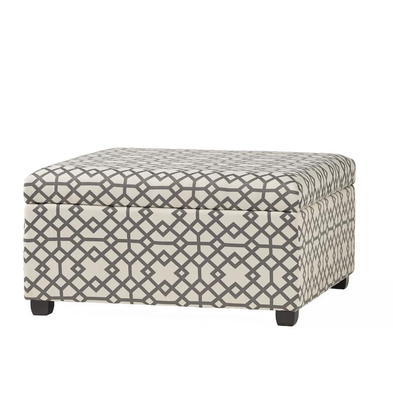Tempe Geometric Fabric Storage Ottoman by Christopher Knight Home