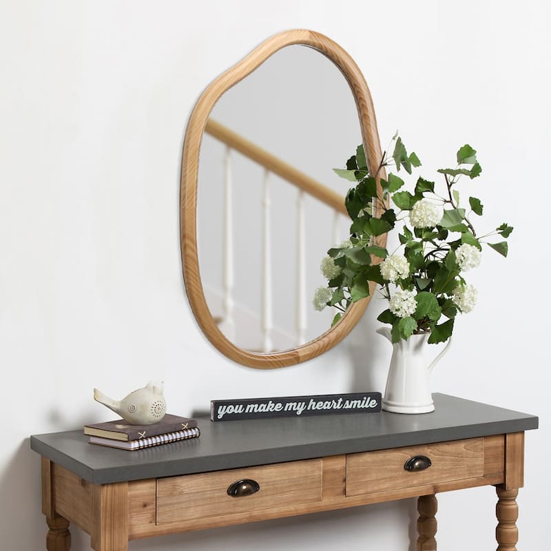 32" x 22" Abstract Irregular Decorative Wall Accent Mirror