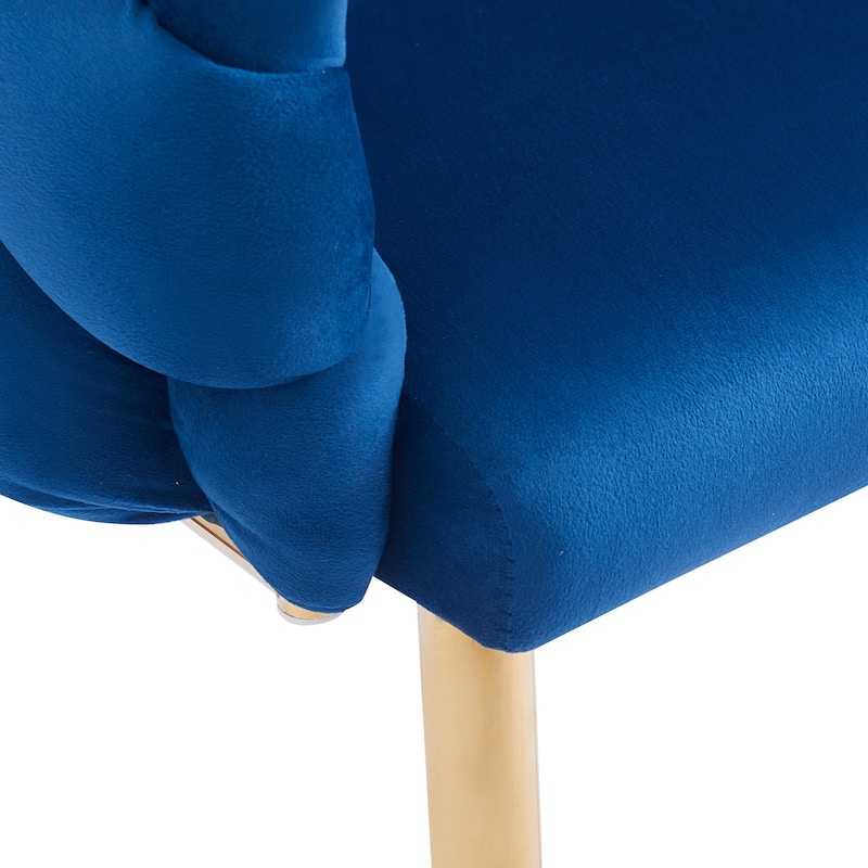 29.5" Velvet Arm Chairs with Gold Legs (Set of 2)