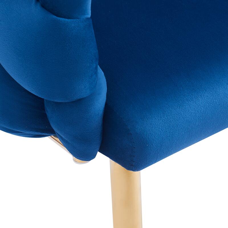 Set of 2 Luxury Handmade Accent Chair with Gold Legs, Modern Velvet Armchair Dining Chair for Living Room Bedroom