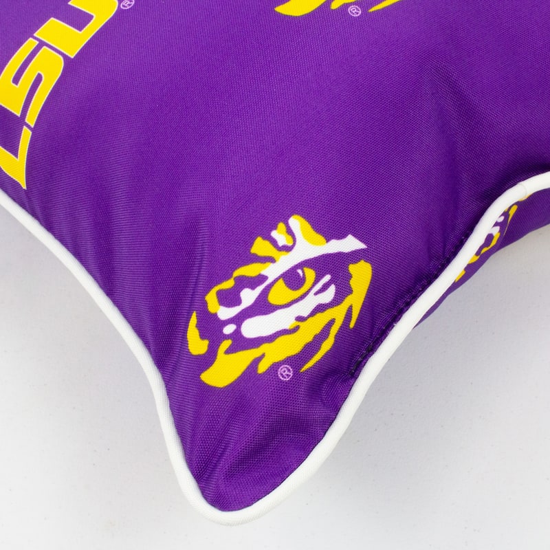 LSU Tigers Indoor / Outdoor Decorative Pillow Pair - (2) 16" x 16" Pillows