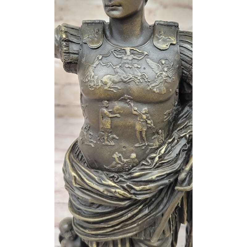 Augustus Of Prima Porta - Bronze Sculpture Roman Statue Replica Octavian Caesar
