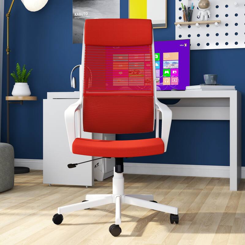 Sykes Contemporary Fabric Height Adjustable Ergonomic Swivel Desk Chair by Furniture of America