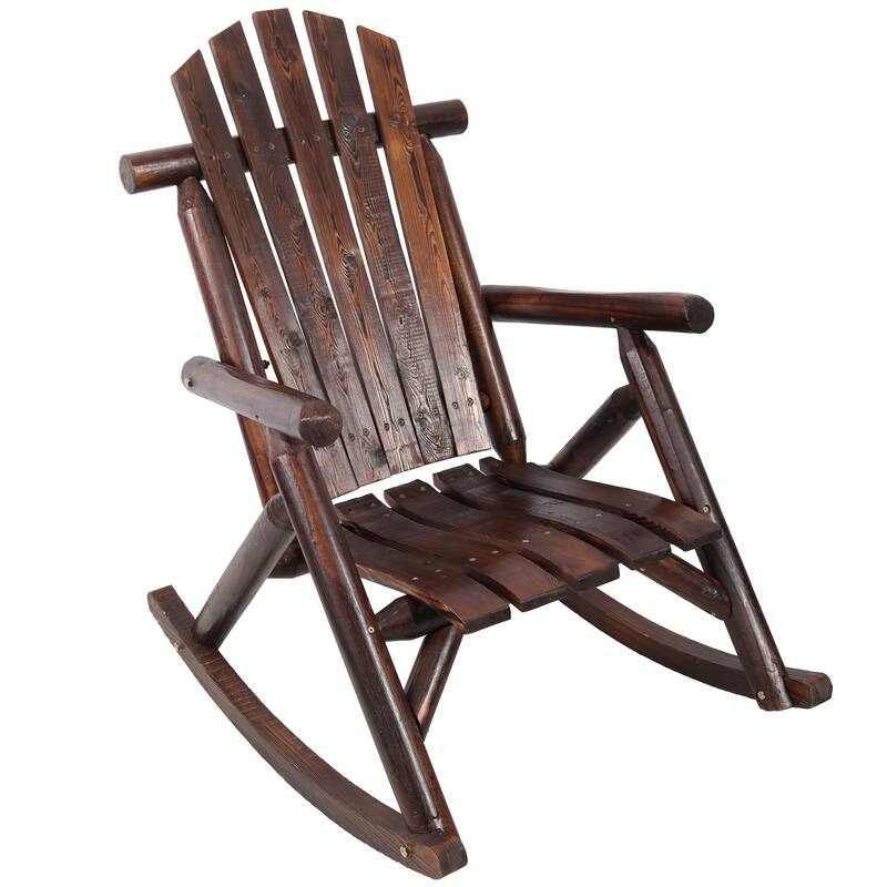 Wooden Porch Rocker Chair,Durable Wooden Porch Rocker Chair,Fir log Rocking Chair,Patio Rockers for Outside,Garde