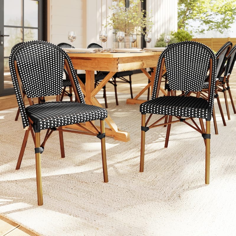 Martha Stewart 2PK All-Weather Stackable Patio Bistro Dining Chairs - 19"W x 21.75"D x 35"H