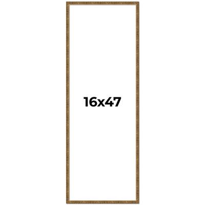 16x47 Frame Gold Solid Wood Picture Frame - Complete Modern Photo