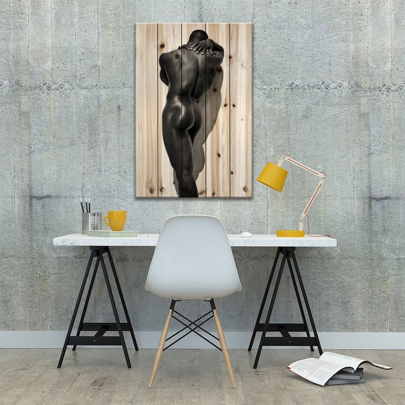 Brandens Back Print On Wood by Gregory Prescott - Multi-Color
