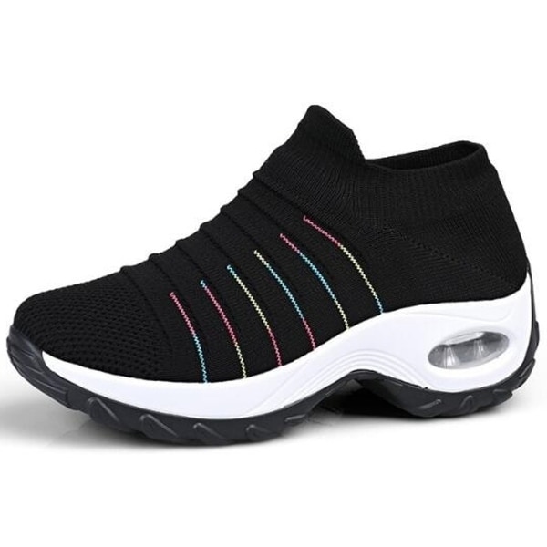 black sock tennis shoes