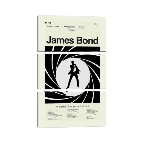 iCanvas "James Bond" by Prints and Giggles by Erin Hagerman 3-Piece Canvas Wall Art Set