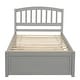 preview thumbnail 6 of 7, Grey Twin Size Wood Platform Bed with Trundle