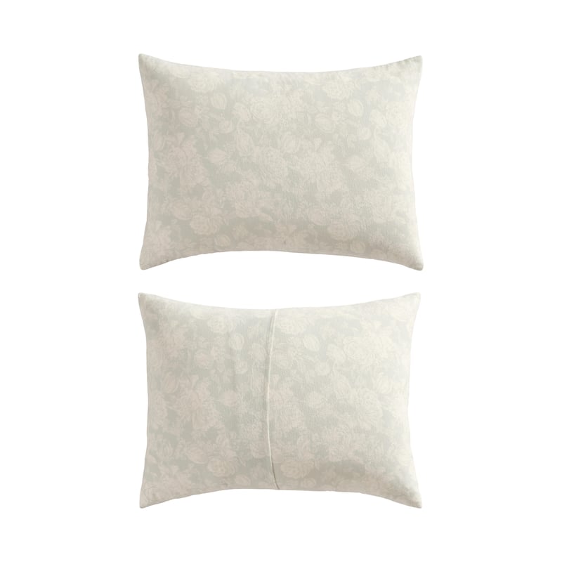 Laura Ashley Meredith Cotton Flannel Grey Comforter Set