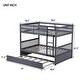 preview thumbnail 5 of 47, Rubber Wood 2 In 1 Full Over Full Bunk Bed with Twin Size Trundle,Convertible to 2 Full Size Beds
