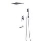 preview thumbnail 12 of 16, Rain Shower System with Waterfall Tub Spout 3 Function Bathroom Shower Faucet Set Contain 12 Inch Shower Head
