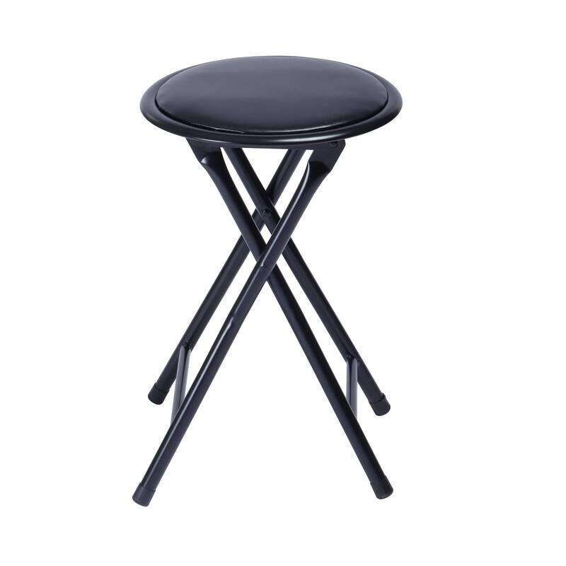 Homy Casa Set 2/4 Black Metal Folding Stools Portable Home & Events - Single