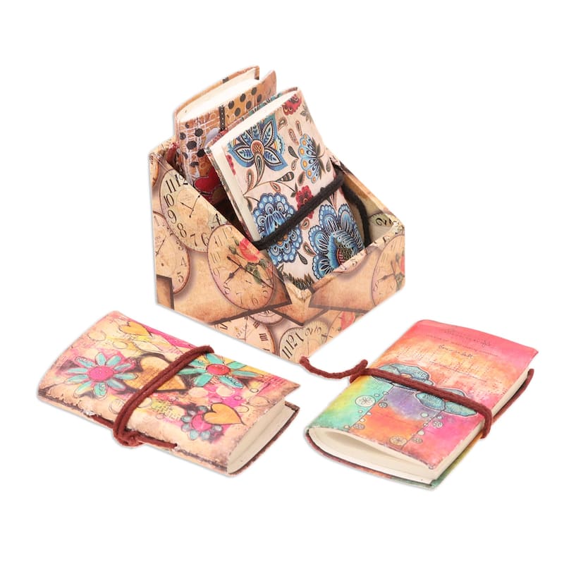 NOVICA Handmade Daily Notes Paper Journals (Set Of 4)