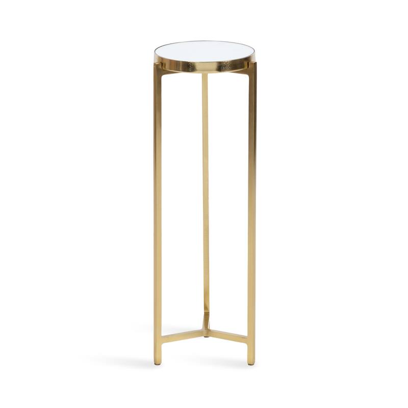 Kate and Laurel Aguilar Glam Drink Table - 9x9x23 - Gold/Mirror