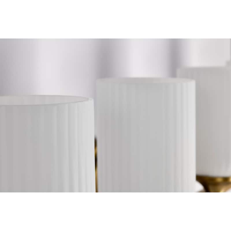 Solara 4 Light Vanity Natural Brass Finish Frosted Ribbed Glass - Natural Brass