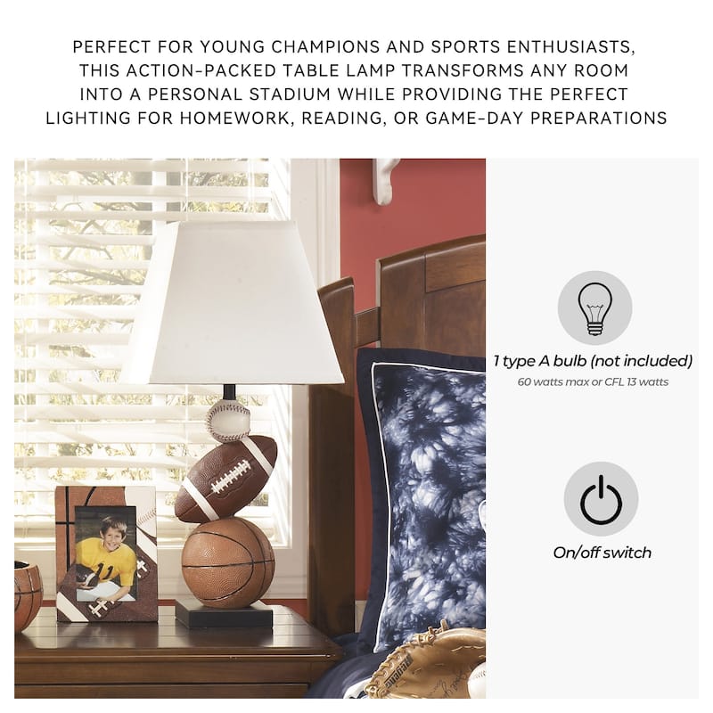 Nyx Sports Balls 24 Inch Ceramic Table Lamp