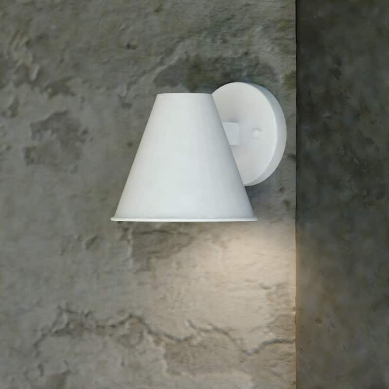 Smith 1-Light Modern Contemporary Indoor-Outdoor Wall Sconce with Metal Cone Shade, Dark Sky Compliant