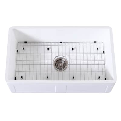 Kingston Brass Arcticstone 33" Farmhouse Single Basin Stone Composite