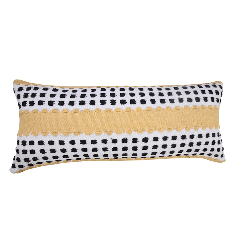 Sevita Industrial Woven Dash Grid Striped Throw Pillow
