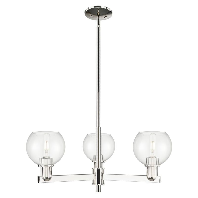 Innovations Lighting Endless Possibilities Arcadia - Athens - 3 Light 28" Stem Hung Chandelier - Clear/Polished Nickel