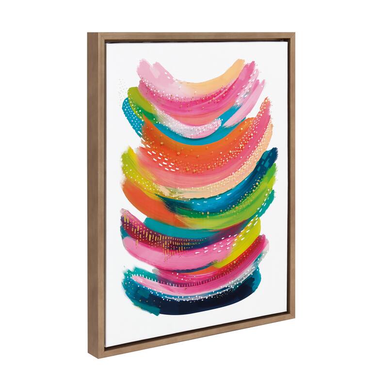 Kate and Laurel Sylvie Bright Abstract Framed Canvas By Jessi Raulet