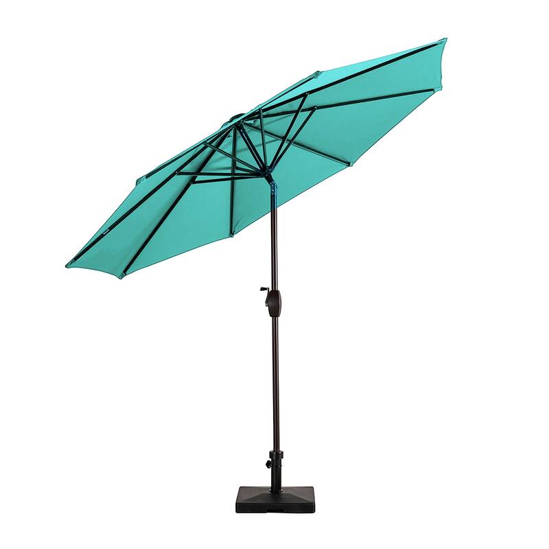 Brock 9-Foot Market Patio Umbrella with Concrete Base Weight Stand Included