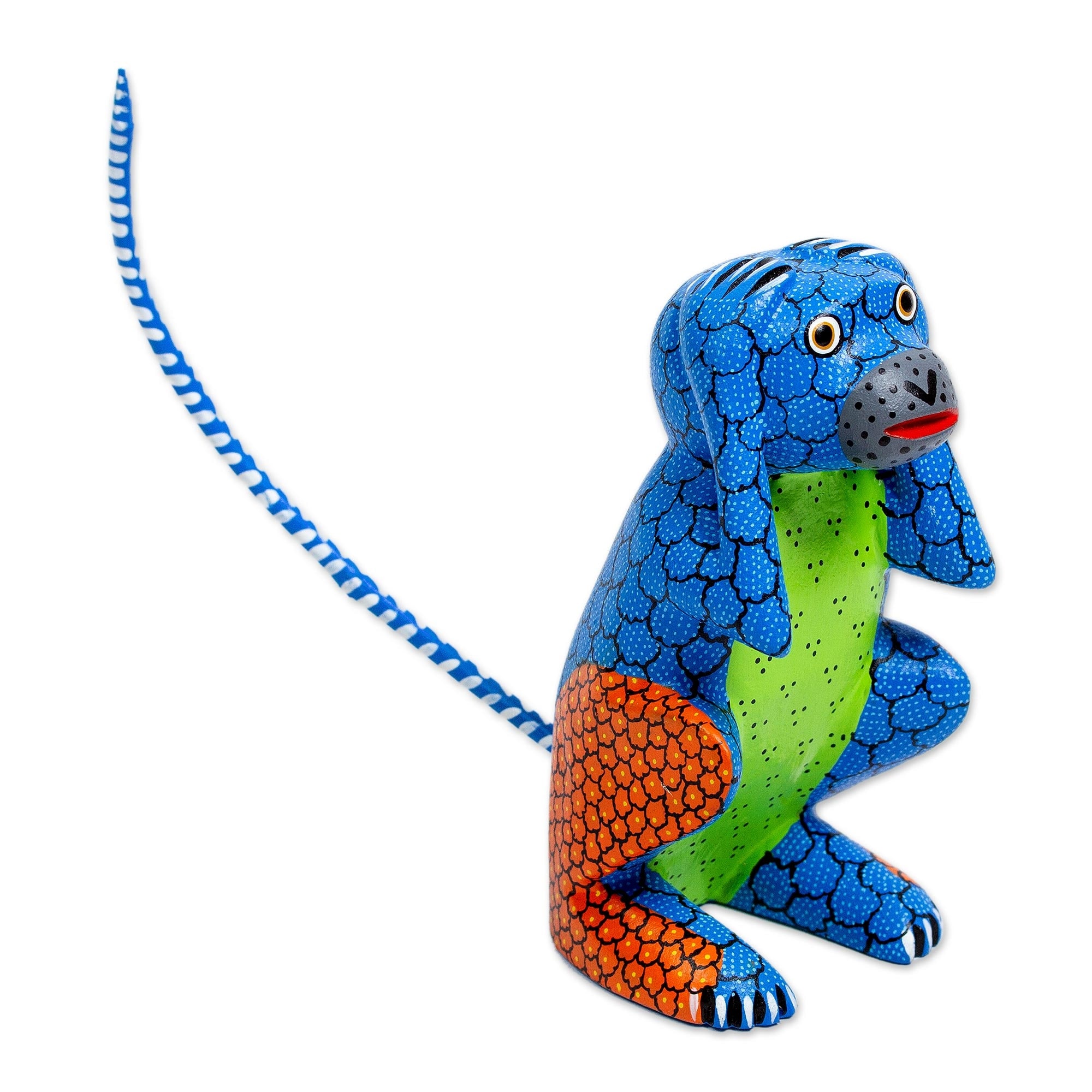 Novica Handmade Surprised Monkey Wood Alebrije Sculpture