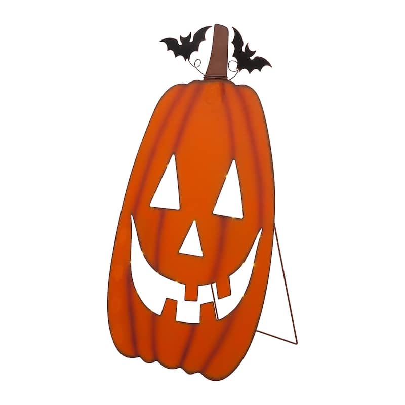Glitzhome 29"H Halloween Lighted Cutout Pumpkin Porch Decor
