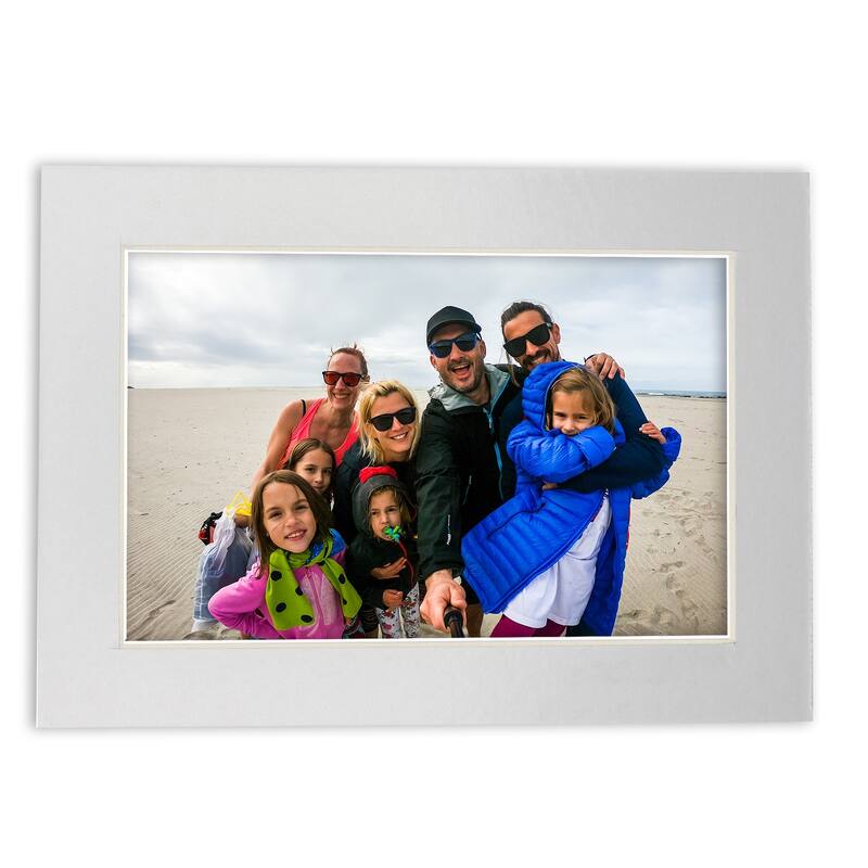 16x20 Mat for 8x10 Photo Metallic Silver Matboard for Frames Measuring 16 x 20 Inches To
