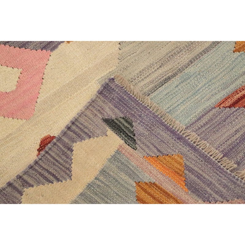 Hand Woven Oriental 100% Wool Carpet Southwestern Tribal Multi-Colored Kilim Area Rug - 9' 11'' X 8' 1''