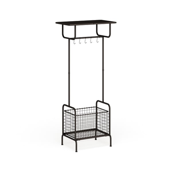 Reginald Metal Entryway Coat and Storage Rack Hall tree