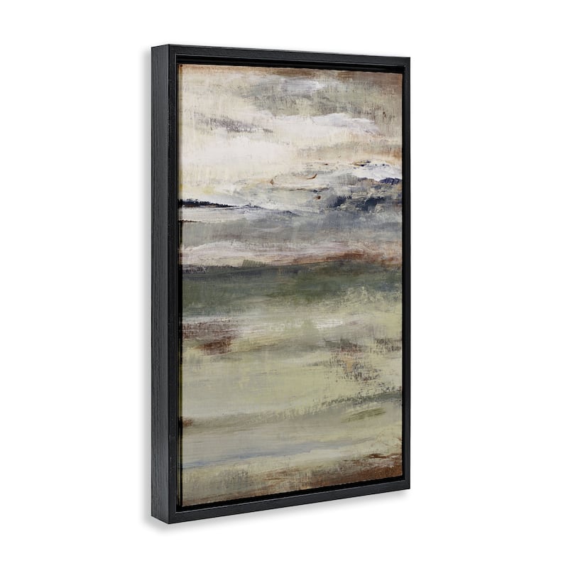 Stupell Earthy Abstract Layers Framed Floater Canvas Wall Art Design By Lanie Loreth