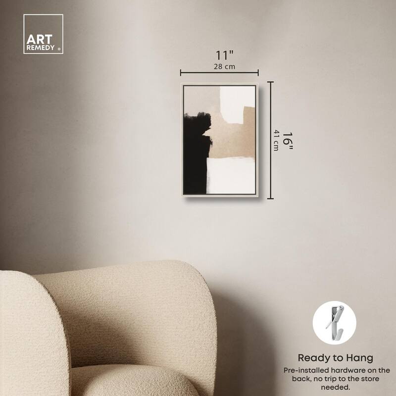 Beige and Black I Canvas by Art Remedy