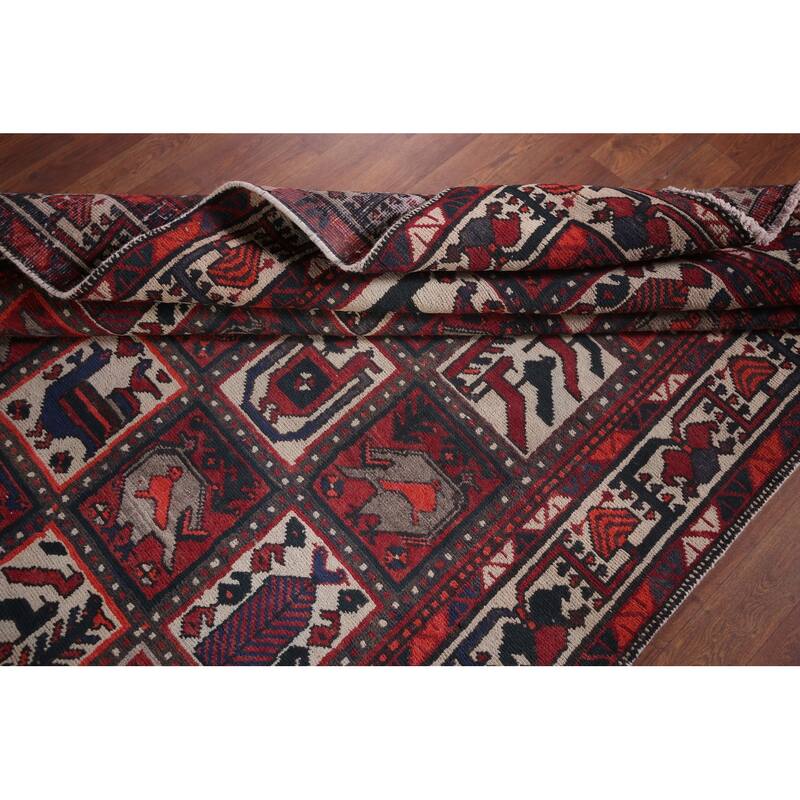 Handmade Garden Design Tribal Bakhtiari Persian Vintage Wool Carpet - 5'3"x 10'0"