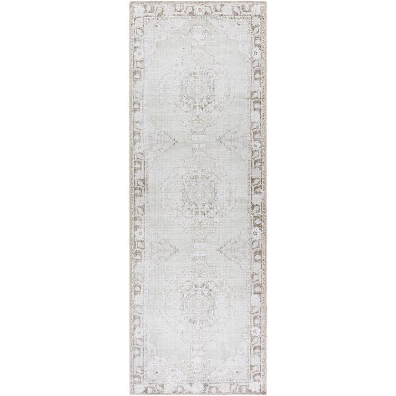 Our PNW Home x Livabliss Rainier Updated Traditional Washable Area Rug - 2' 7" x 7' 10" - Light Gray - Runner