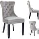 preview thumbnail 24 of 37, High Back Velvet Upholstered Dining Chairs Set of 2 - Grey - Dining Height