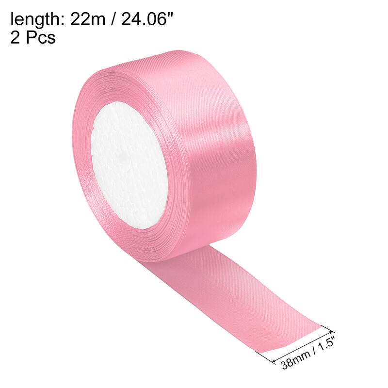 1.5 Inch Satin Ribbon, Double Face Crafts Roll for Wrapping Decoration - Pink