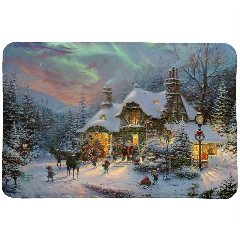 Thomas Kinkade Santa's Night Before Christmas Memory Foam Rug by Laural Home