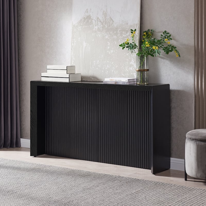 Piedmont 56" Wide Rectangular Console Table - Black Grain