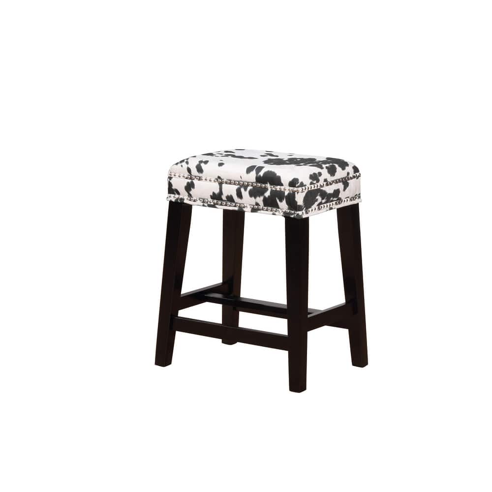 Ian Black Cow Print Counter Stool