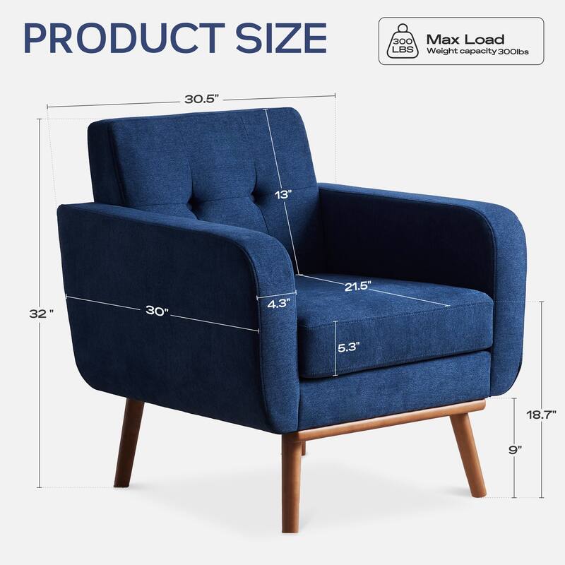 Tufted-Fabric-Upholstered-Accent Chair
