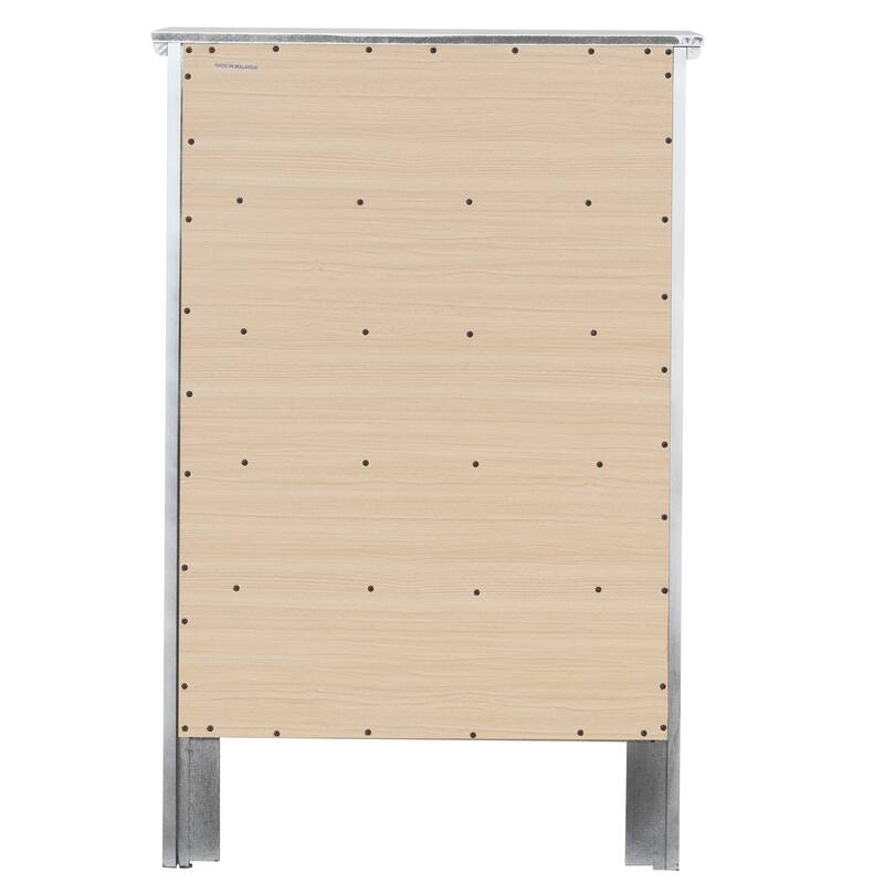 Wooden 5-Drawer Bedroom Chest - 48" - Silver Champagne