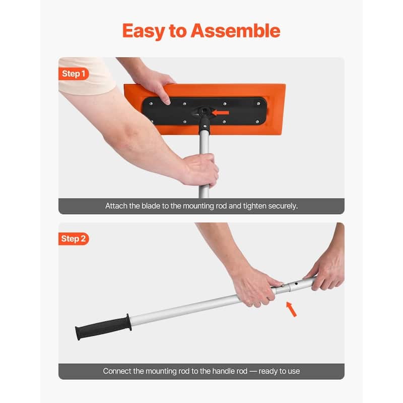 Lightweight Roof Snow Rake 17.7-Inch Foam Blade with Long Aluminum Handle for Easy Clearing - 47.24” x 17.72” x 6.50”