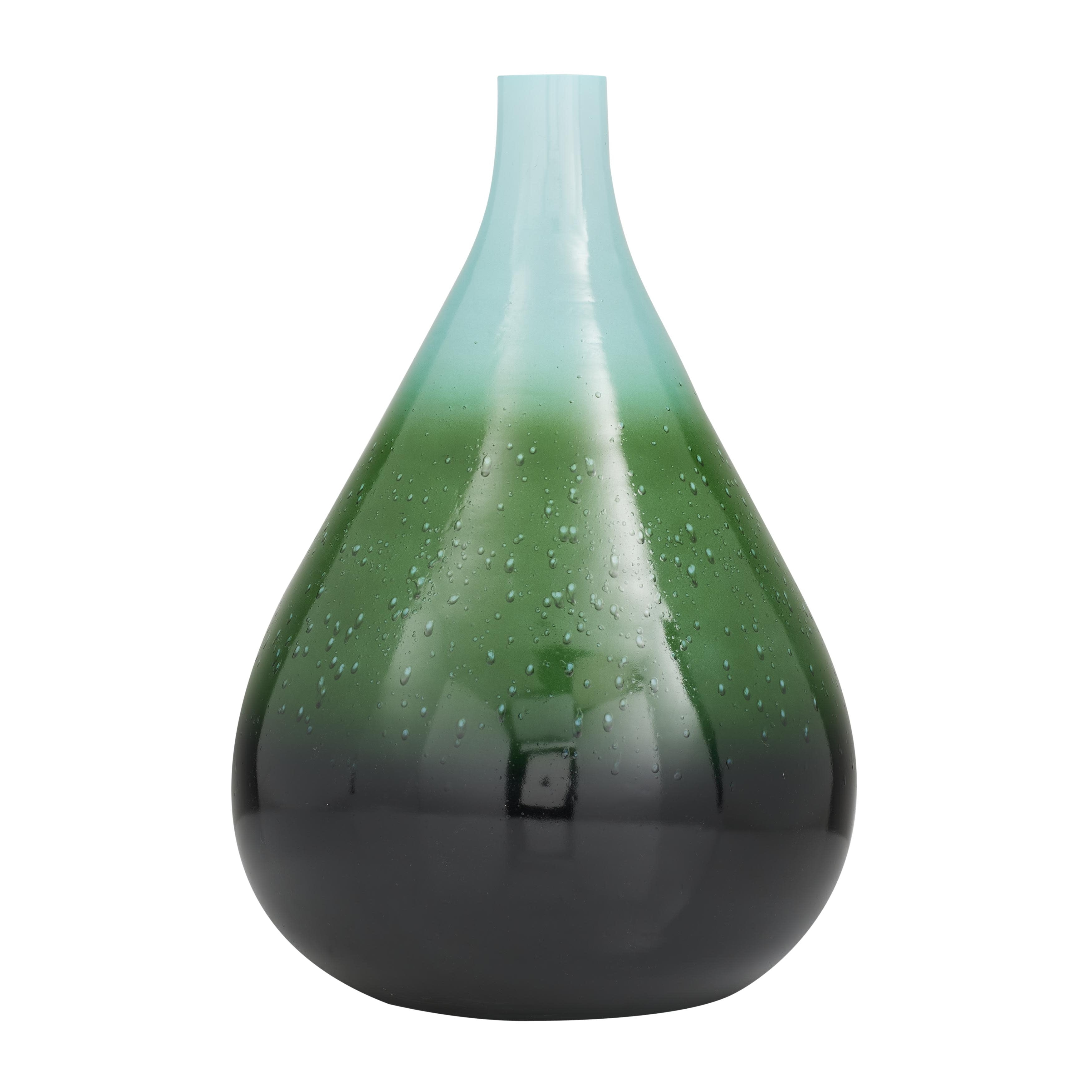 Glass Ombre Decorative Vase - Green - Roche River Decor