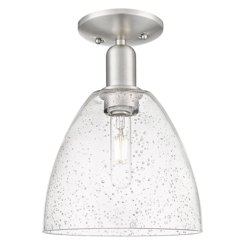 Innovations Lighting 716-1C-13-9 Bristol Semi-Flush Bristol 9" Wide - Brushed Satin Nickel / Seedy