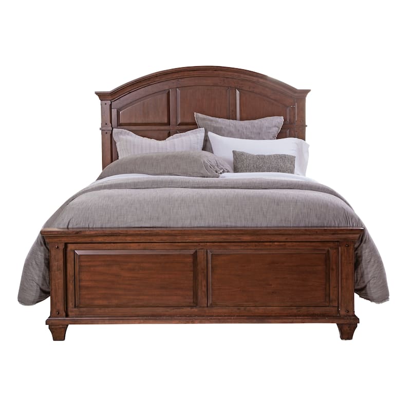 Harbor Point Rustic Cherry Arched Panel Bed - Queen