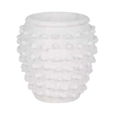 Sagebrook Home Ceramic Woven Knot Round Planter in White Finish
